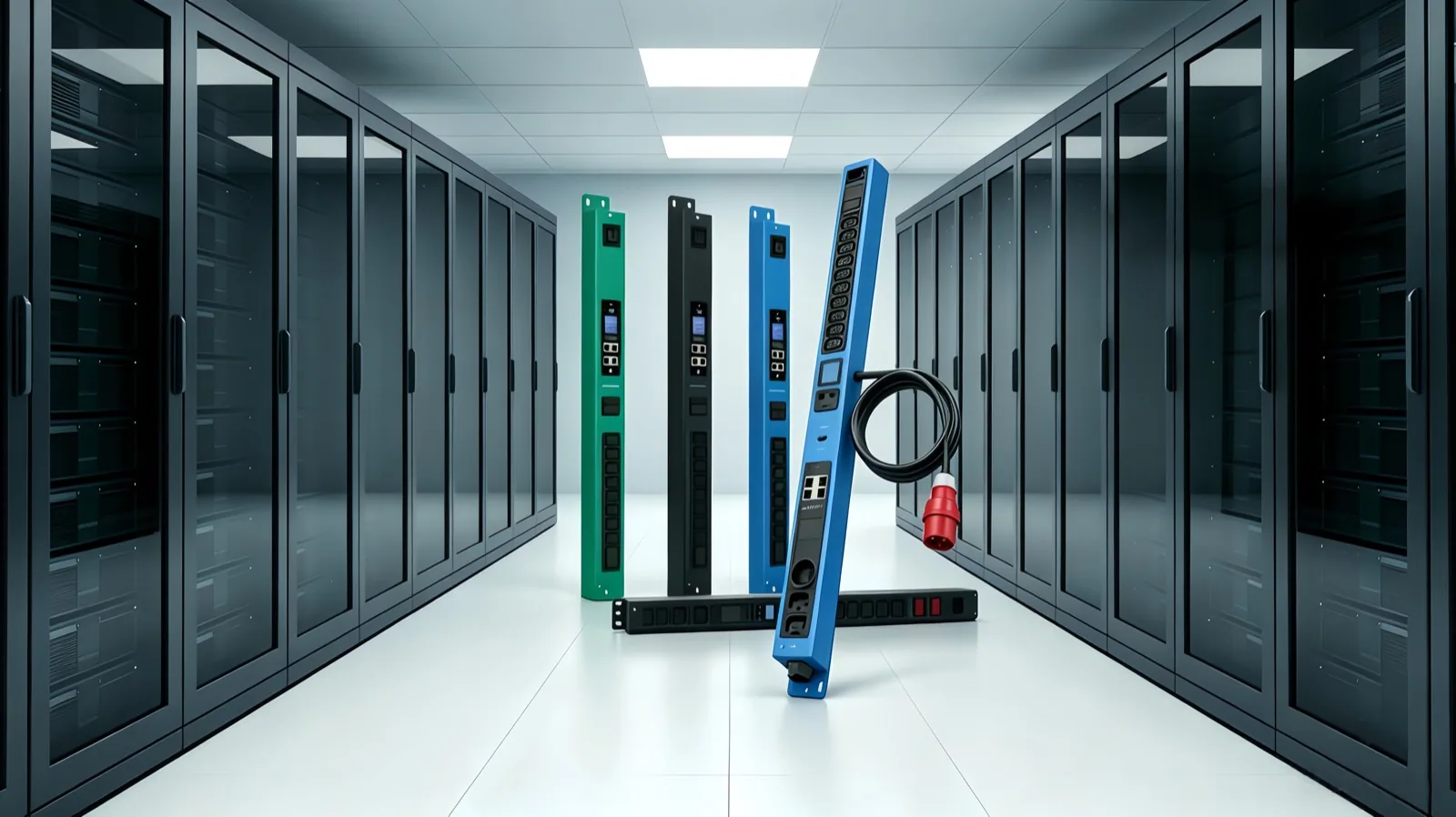 Data center cabinets powered by Yiestar smart and high-power PDUs