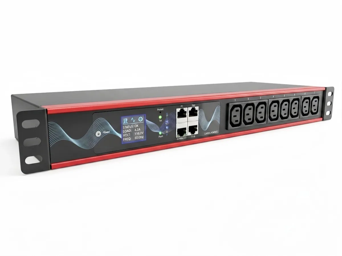 Yiestar 1U horizontal Smart iPDU with LCD and per-outlet control